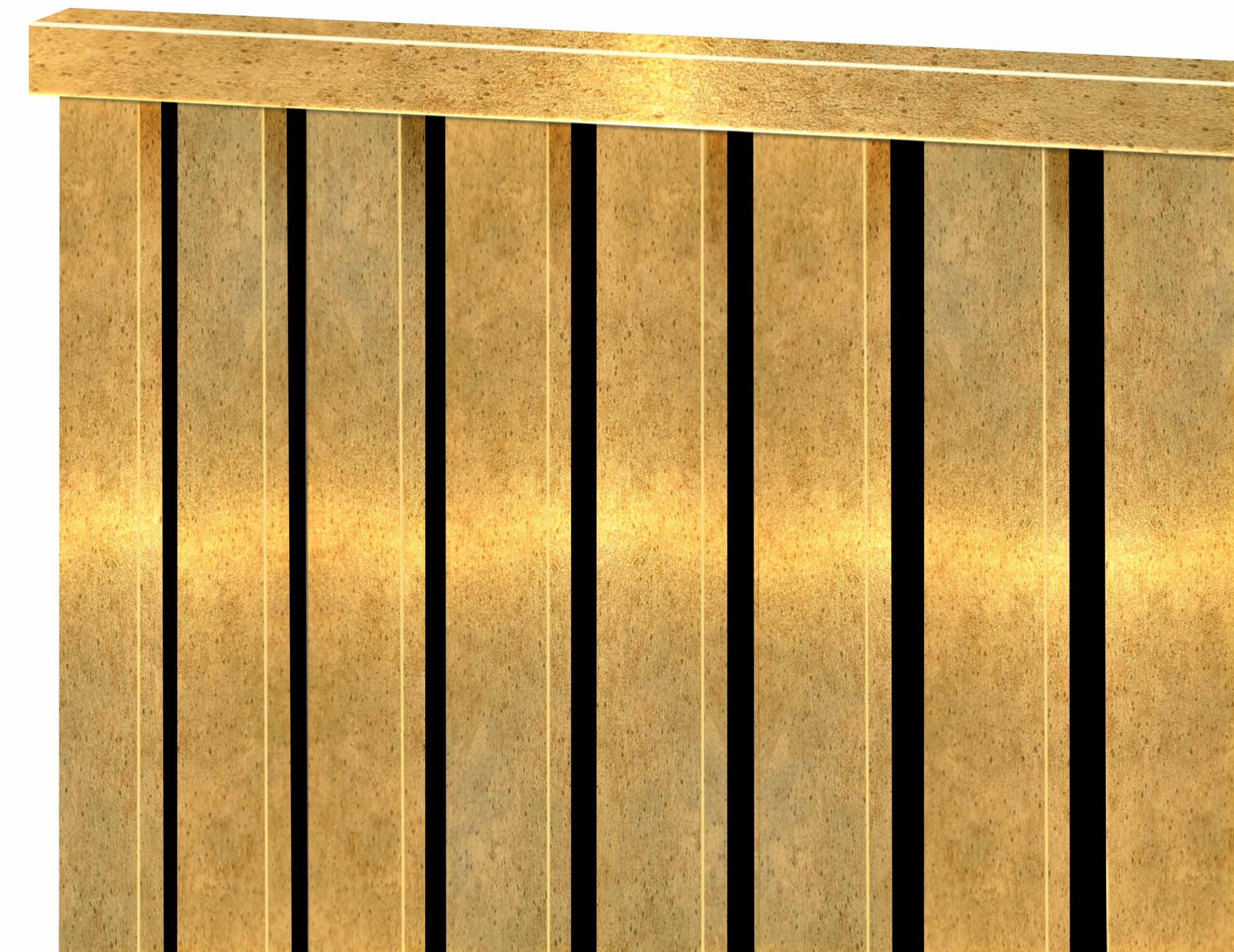 lamele boazeria złoto złoty dekoracja ściany deska lamelowa na płycie