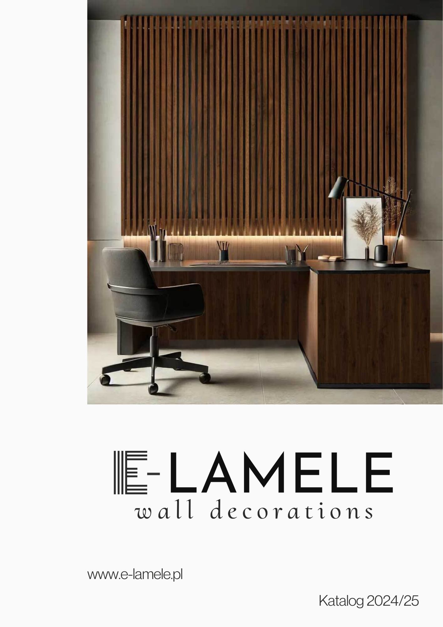 Okładka oficjalnego katalogu produktów i inspiracji E-Lamele